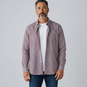 New Calvin Klein Men's Cotton Plaid Button Up Shirt size Large